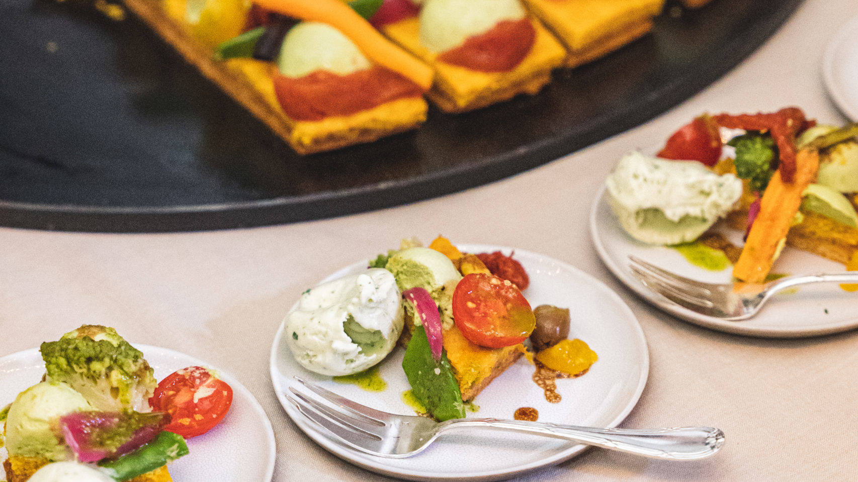 Assiettes d'un plat du chef Nicolas Sale