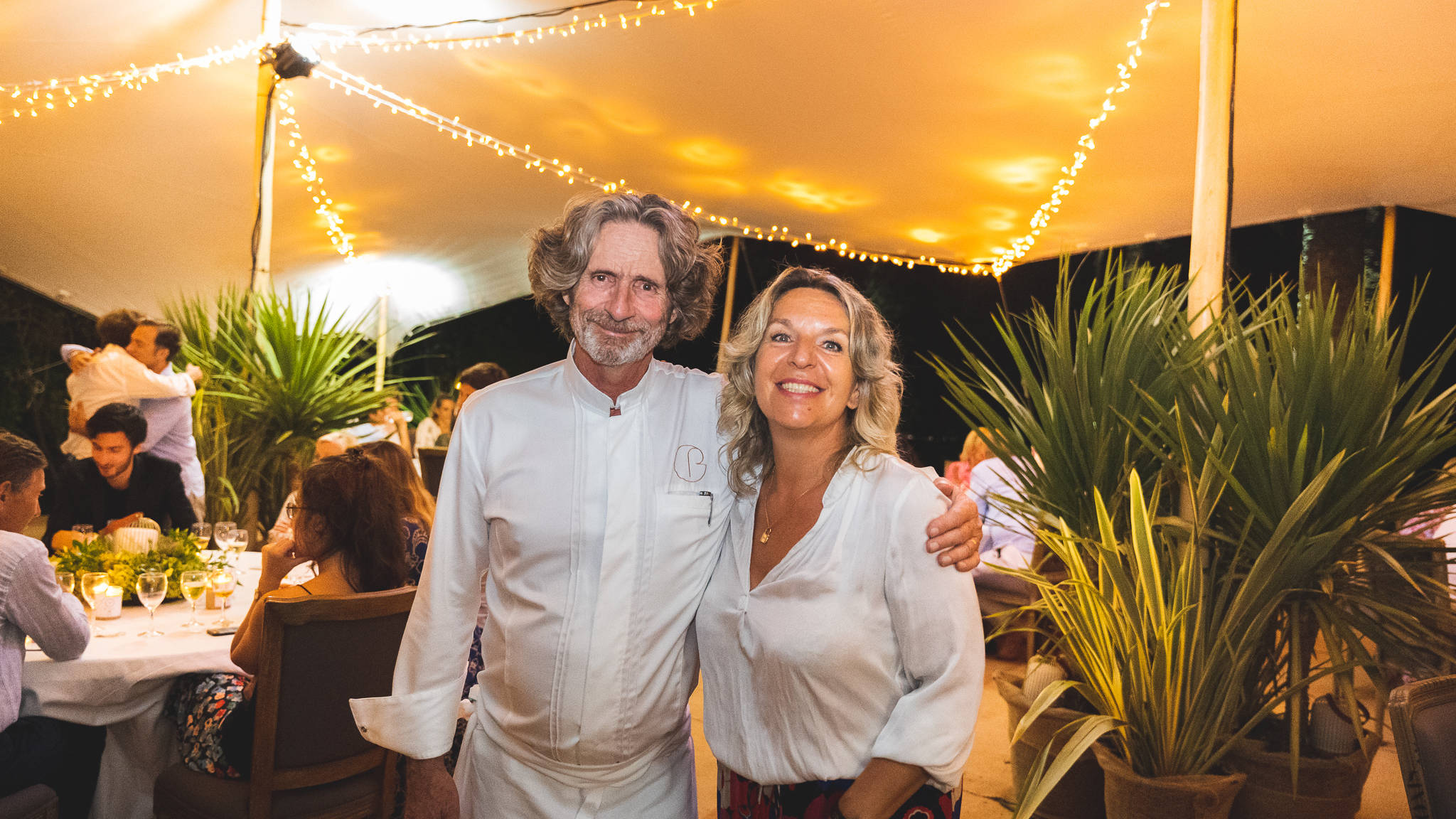 Le chef Gérald Passedat et Françoise Malafosse, directrice de Gourmets de France, Hédonisterie lors d'un événement